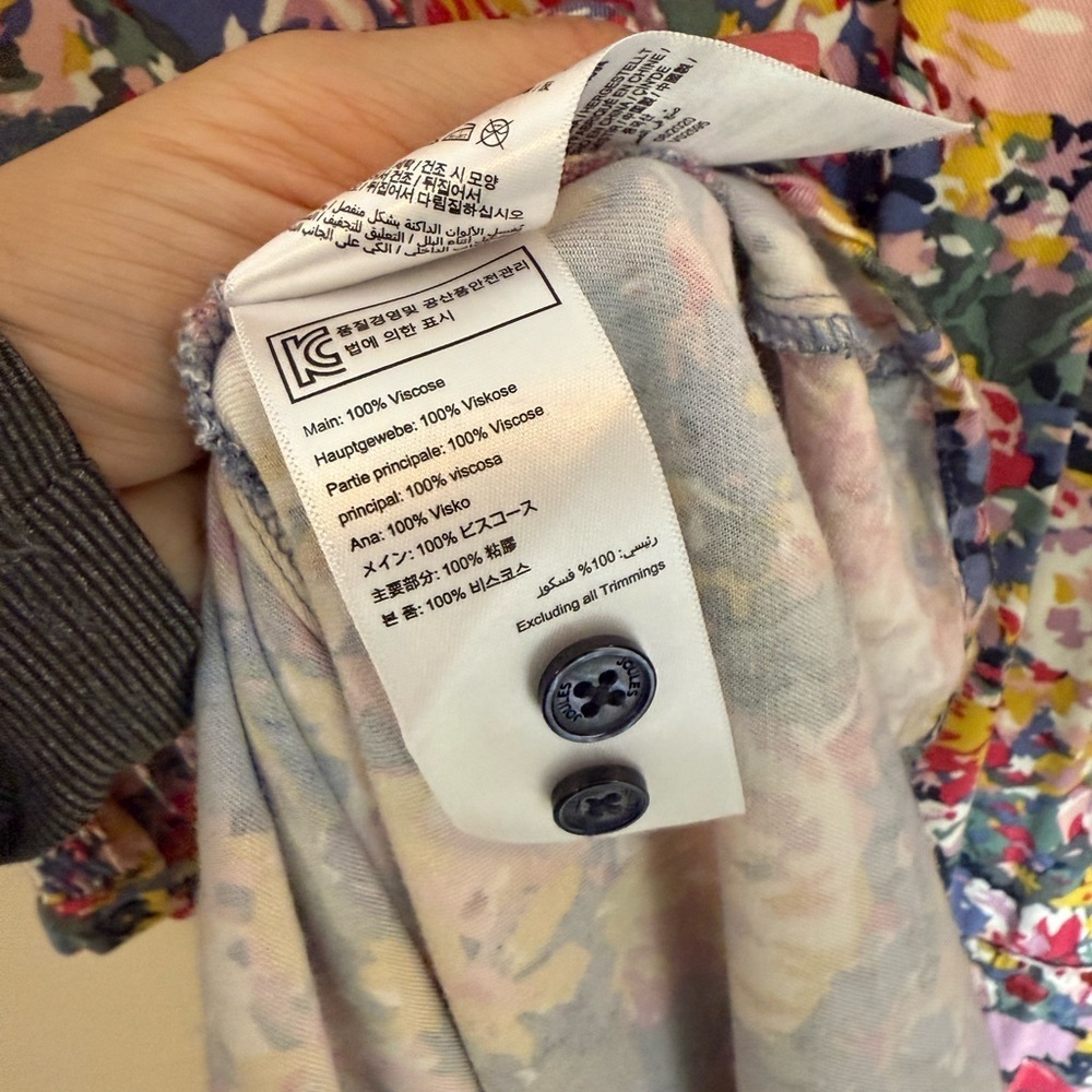 Joules Winslet long sleeve floral midi shirt dress size 4 - Picture 7 of 7